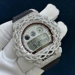 Reloj Personalizado Compatible con GA2100, Bisel de Acero Inoxidable con Incrustaciones de Diamantes, Diseño de Lujo, Estilo GA2100 Mod - Product Image 1