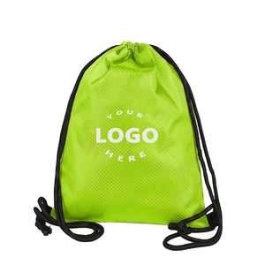 Minimalist <b>Drawstring</b> <b>Backpack</b> Unisex Gym Bag Breathable Polyester with Logo Print - Product Image 3