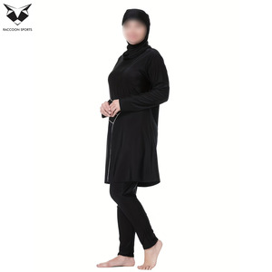 Best Product Breathable <b>Modest</b> Activewear <b>Set</b> Women Slim Fit Longline Top Joggers Muslim Gym Wear Sport Hijab Tracksuit - Product Image 3