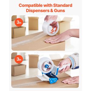 36 Rotoli di Nastro Adesivo Trasparente BOPP 1,88" X 65 Iarde, 2,7 Mil, per Imballaggi Resistenti, Nucleo da 3 Pollici - Product Image 5