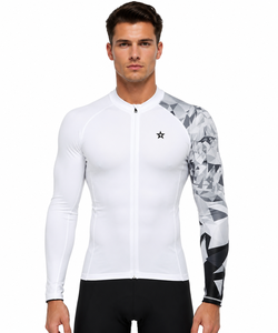 <b>Men</b> Eco Friendly <b>Compression</b> <b>Shirt</b> Quick Dry Customize Logo Stretchable Contrast Sleeves Print O-Neck Rash Guard Gym Wear <b>Shirt</b> - Product Image 1