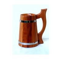 Chope à bière en bois écologique, artisanale classique avec poignée pour usage domestique, provenant de Delhi
