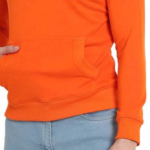Men's <b>Orange</b> Pullover Hoodie 100% Cotton <b>Fleece</b> Drawstring Hood Kangaroo Pocket Vintage Casual Winter Streetwear - Product Image 5