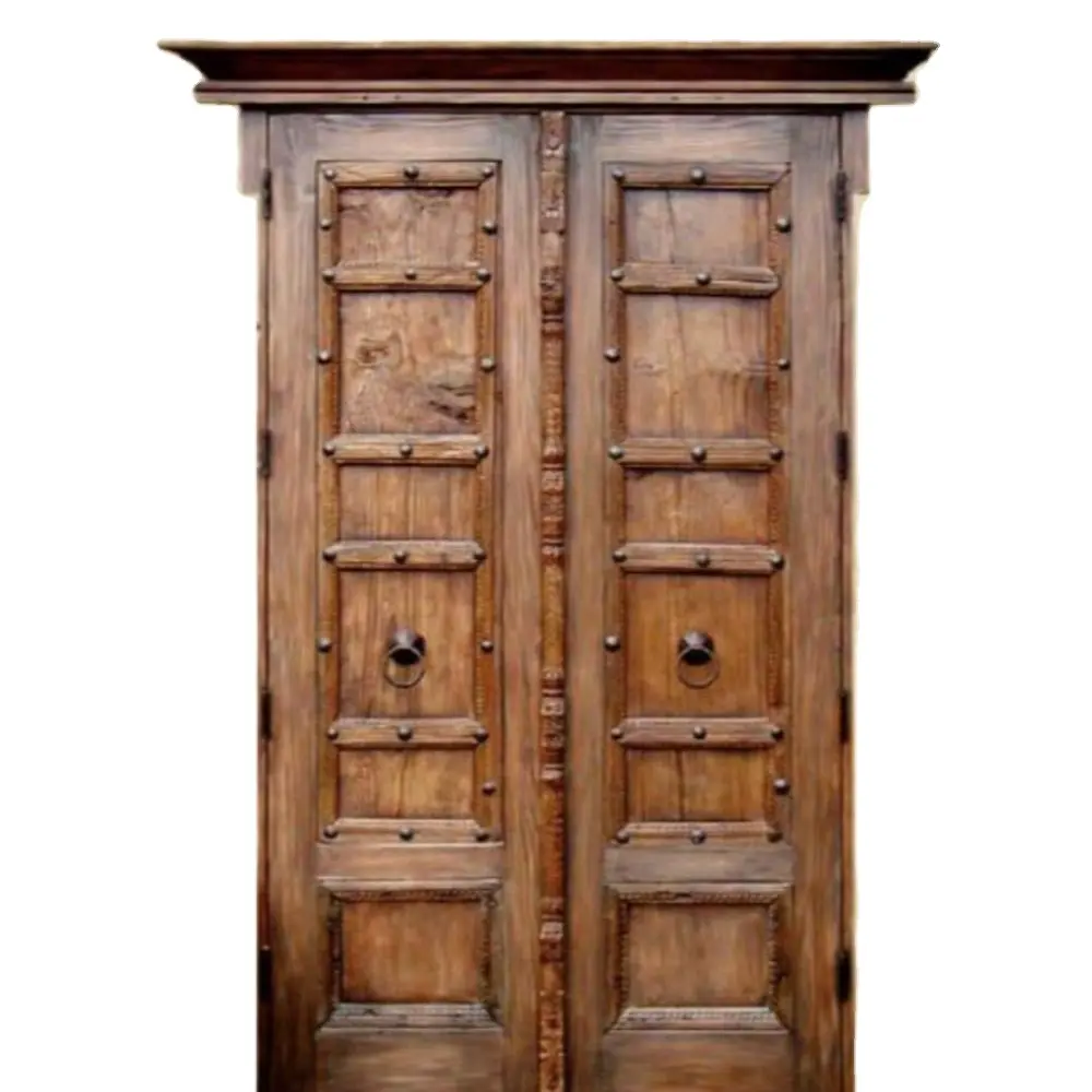 थोक उच्च गुणवत्ता वाले आधुनिक लक्जरी विंटेज दरवाजा फर्नीचर भारतीय रॉयल लिविंग होम प्रवेश द्वार विंटेज लकड़ी के दरवाजे बाहरी दरवाजे