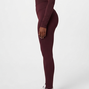 Custom Logo High Waist Elastic Waist Breathable Fitness Elastic Waist <b>Leggings</b> Solid <b>Pattern</b> Yoga Workout Pants for Running - Product Image 2