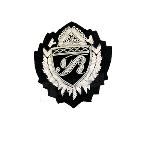 Embroidered Lion Anchor <b>Patch</b> <b>Sew</b>-<b>On</b> Irregular Shape Woven Fabric Badge Gold Black Decorative Cloth <b>Patch</b> - Product Image 2