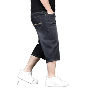 Nouveaux shorts en jean pour hommes, grande taille, longueur longue, coupe ample, extensibles, personnalisés, légers, pour l'été, pour hommes corpulents - Product Image 5