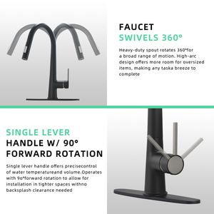 Rubinetto da Cucina Nero Estraibile Monocomando dal Design Moderno - Product Image 6