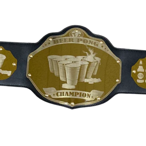 Ceinture de champion de Beer Pong personnalisable, ceinture de sport noire et dorée de haute qualité, ceinture de titre personnalisée, édition de collection - Product Image 2
