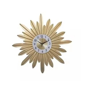 Gold Plated <b>Round</b> Wall Clock Roman Numerals Minimalist Quartz Analog Living Room Office Decoration Use - Product Image 6