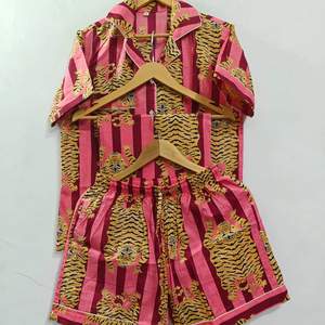 Pijamas de Noche Florales al por Mayor para Mujer, Vestido de Dormir con Cuello en V, Ropa de Dormir Transpirable para el Hogar - Product Image 1