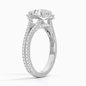 Bague BOJ 089 en argent 925 avec halo de pierres, solitaire en diamant taille poire 2 carats, couleur D, VVS1, moissanite certifiée GRA, prix bas - Product Image 2