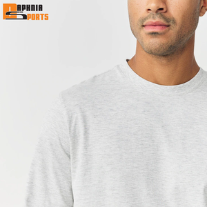 High Quality Full Sleeve Shirt for Men 100% Cotton Plain Grey Clothes Fashion Men's Breathable Round Neck Long Sleeve T-shirt - Product Image 4