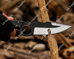 Cuchillo de Supervivencia para Caza y Camping, Forjado a Mano, Hoja de Acero Inoxidable 12C27, con Orificio para el Dedo, Hoja Fija, 58 HRC, OEM/ODM - Product Image 6