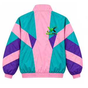 Chaqueta Cortavientos Retro de Bloques de Color para Mujer VANTEX SPORTS, Blusón con Cuello Alto y Cremallera, Ligera, de Poliéster, para Otoño - Product Image 6