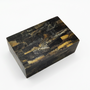 Handmade Custom OEM ODM Dark Marbled Resin Brick <b>Tile</b> Mosaic Storage Box Decorative Box DECORYUG - Product Image 1