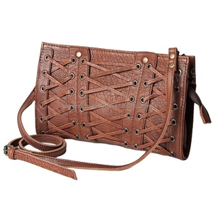 Bolso bandolera de cuero genuino de la mejor calidad con decoración de borlas, correa de hombro lisa con ajuste de latón de estilo bohemio Vintage - Product Image 1