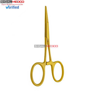 Pinces à moustiques Halstead Premium, droites, manche doré, 5 pouces, pinces hémostatiques autobloquantes en carbure de tungstène et acier inoxydable, chirurgicales - Product Image 6