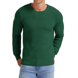 Pulls en tricot épais pour hommes, col rond, respirants, décontractés, couleur unie, torsadés, coupe ajustée, vente en gros de haute qualité - Product Image 3