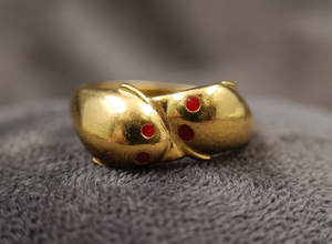 DIVYORO แหวนชุบทอง 22k ลายใบไม้คลาสสิกสำหรับผู้หญิง - Product Image 4