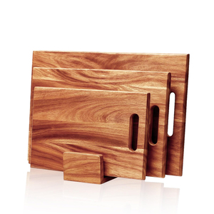 Planche à découper en bois massif avec trou de suspension, logo personnalisé, écologique, planche à découper rectangulaire en bois, planche de boucher pour cuisine - Product Image 6