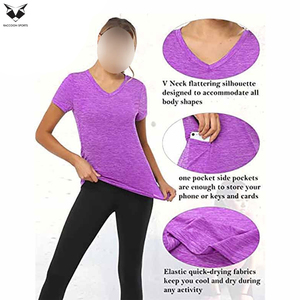 In Purple Color Good Selling <b>Top</b> Trendy Product Make Your Own <b>Plus</b> <b>Size</b> Breathable <b>Mesh</b> Gym Fitness Crop <b>Tops</b> Women Shirts - Product Image 4