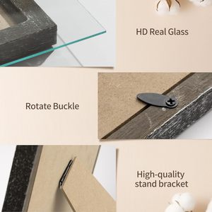 Vintage Wooden Photo <b>Frame</b> Shabby Nature Brown with <b>White</b> Heart and Favours for Wedding Burlap - Product Image 2