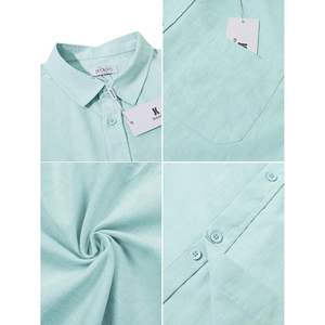 2025 hommes été décontracté lin chemises boutonné manches courtes col étalé plage Style simple boutonnage XL 6XL disponible - Product Image 5