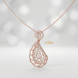 Collier pendentif en argent sterling avec diamant de laboratoire en forme de goutte, chaîne à maillons, bijoux élégants et luxueux pour femmes, fiançailles, mariage, fête - Product Image 3