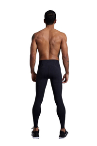 Leggings de compression couleur unie pour adultes, vêtements de sport, taille mi-haute élastique, avec poches latérales, pour adultes et garçons, avec option OEM - Product Image 4