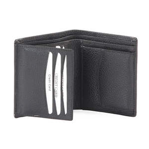 Nouvel Arrivage Royaa Portefeuille Fonctionnel Unisexe en Cuir Véritable Pleine Fleur Noir, Petit Format Allongé, Fermeture Ouverte, Polyester, Tendance Standard - Product Image 3