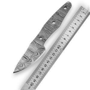 Dustline Commodities DCK004 Damascus Steel Bevel Blank DIY Utility Knife Customizable Making <b>Ladder</b> Pattern EDC Skinning Drop - Product Image 6