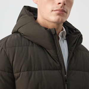 Veste matelassée imperméable à capuche légère et respirante pour l'hiver, veste matelassée pour homme en polyester rembourrée, fabriquée sur mesure - Product Image 5