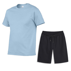 Jogging <b>Set</b> Quick Drying Breathable T-shirt Shorts 2-piece Casual Oversized <b>Sets</b> Men's Summer Thermal <b>Knitted</b> Fleece Sportswear - Product Image 2