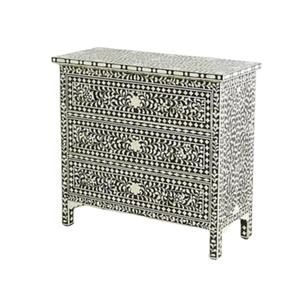 Meuble de rangement avec tiroirs en bois sculpté à la main, style traditionnel, incrustations d'os, pour chambre à coucher, couloir et hôtels de luxe - Product Image 1