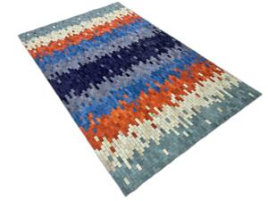 Alfombra de cuero rectangular abstracta moderna hecha a mano con Logo de onda persa gruesa alfombra a rayas para decoración del hogar sala de estar tejido plano - Product Image 2