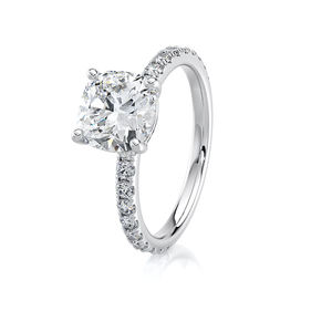 Anillo de Compromiso con Diamante Cultivado en Laboratorio, Corte Cojín, 1.50 CTW, Oro Sólido de 14K, Chapado en Rodio, Certificado IGI, Regalo de Boda de Lujo - Product Image 2