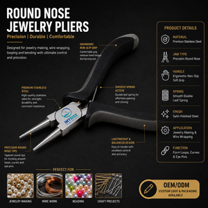 Alicates Profesionales de Punta Redonda para Joyería, Alicates de Acero Inoxidable para Hacer Lazos de Alambre, Herramienta para Hacer Joyería y Abalorios - Product Image 2