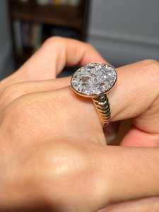Signet Special Design Oval Cut Diamond Bezel Set Rose Gold Plated 14K Solid Lab Grown Wedding <b>Ring</b> for Girlfriends - Product Image 6