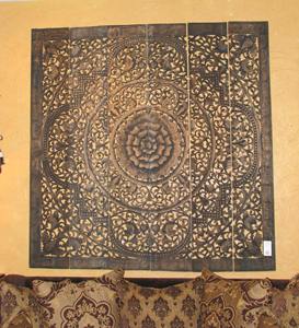 <b>Square</b> Engraved Teak <b>Wood</b> 6ft Wall Hanging Panels 100% Handmade High Strength Eco-Friendly Classic Theme DIY TH Home Decor - Product Image 5