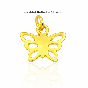 Elegante Colgante de Mariposa Chapado en Oro, Amuleto de Moda Inspirado en la Naturaleza, Suministro para la Creación de Joyas, Regalo para Ella - Product Image 1