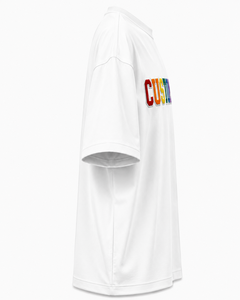 Custom Logo Men's <b>White</b> <b>Short</b> <b>Sleeve</b> T-<b>Shirt</b> 100% Cotton Digital Printed Front Letter Design Oversized Casual O-Neck Soft 220g - Product Image 3