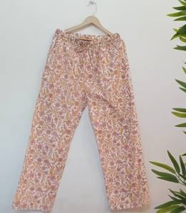 Pantalones de pijama de algodón con estampado floral personalizados para mujer – Pantalones de dormir con cintura elástica – Pijamas hechos a mano. - Product Image 6