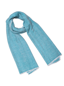 Elegante Estola de Lana Acrílica con Diseño Zigzag Turquesa, Bufanda de Invierno Hecha a Mano para Mujer de 28x80 Pulgadas, Chal Suave y Cómodo de Fibra para Dama - Product Image 3