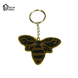 Porte-clés fantaisie en cristal brodé en forme de papillon - Imperméable, durable, écologique, design personnalisé avec logo - Product Image 1