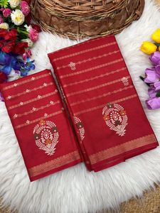 Exclusive Designer Look Organic Silk <b>Saree</b> with Elegant <b>Blouse</b> Stylish Fancy Ethnic Latest Trendy Indian Modest Party Wear Women - Product Image 4