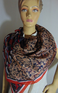 Elegante Pañuelo de Seda con Estampado Floral para Mujer, Cuadrado, Multicolor, Accesorio de Moda para Todas las Temporadas, 100% Seda, Multicolor, Elegante - Product Image 2