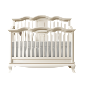 Lit bébé en bois à barreaux courbes avec lattes décoratives, lit bébé en bois, berceau à barreaux courbes, lit bébé à lattes décoratives, mobilier de chambre d'enfant - Product Image 1