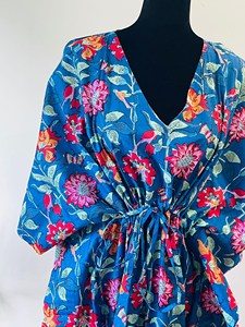 Hand Block <b>Kaftan</b> Multi Color Wholesale Price New Printed Cotton <b>Kaftan</b> Free Size Sexy <b>Kaftan</b> Night Dress Women Sleepwear - Product Image 2