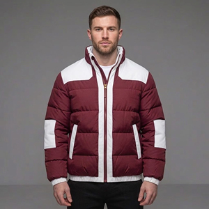 2027 <b>Men's</b> Winter wear Thin Puffer <b>Jacket</b> stand Collar Outdoor Soft Waterproof Breathable Windproof Zipper Closure <b>man</b> <b>jacket</b> - Product Image 1